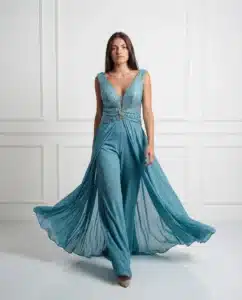 abito cerimonia donna con pantalone e gonna tonalita pastello da rpovare da flypel