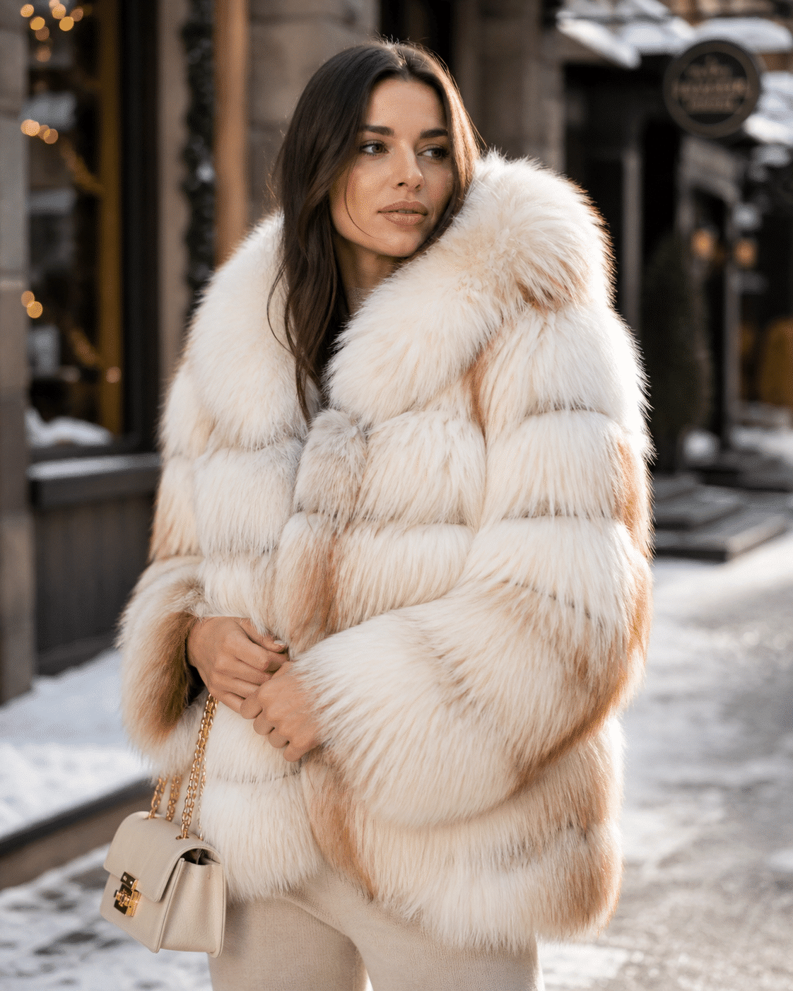 pelliccia donna lunga bianca napoli